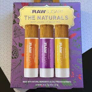 Raw Sugar The Naturals Lip Balm Trio Gift Set NEW in Box HTF! Full-size